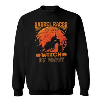 Barrel Racer Witch By Night Riding Horse Halloween Sweatshirt | Mazezy