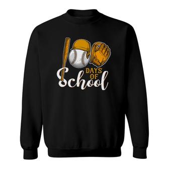 Baseball 100 Days Of School Happy 100Th Day Teacher Kids Sweatshirt | Mazezy