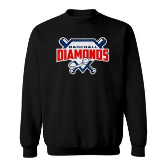 Baseball Diamonds Raglan Baseball Tee Sweatshirt | Mazezy
