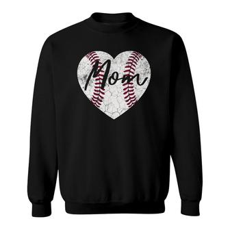 Baseball Heart Vintage Mom Mother's Day Gifts Cute Sweatshirt | Mazezy
