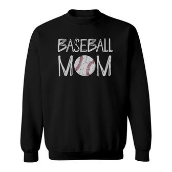 Baseball Mom Distressed , Womens Baseball Sweatshirt | Mazezy
