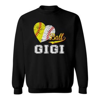 Baseball Softball Ball Heart Gigi Mother's Day Sweatshirt | Mazezy