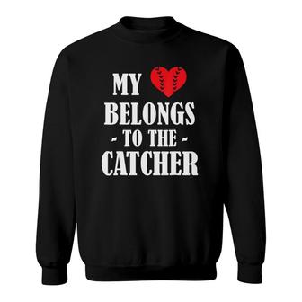 Baseball Softball Catcher Mom Dad Love Catcher Sweatshirt | Mazezy