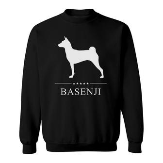 Basenji Dog White Silhouette Sweatshirt | Mazezy
