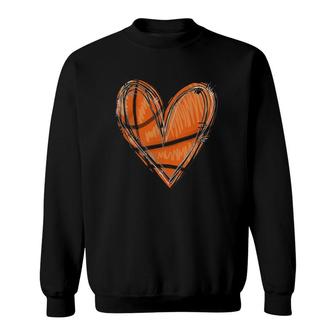 Basketball Heart Basketball Game Day Vibes Basketball Mom Sweatshirt | Mazezy