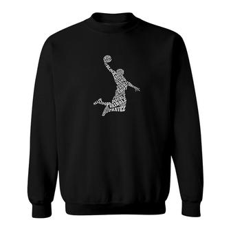 Basketball Player Typography Sweatshirt | Mazezy