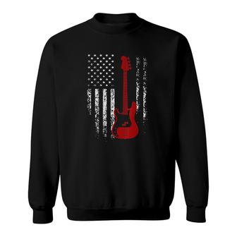 Bass Guitar American Flag Bass Guitar Sweatshirt | Mazezy