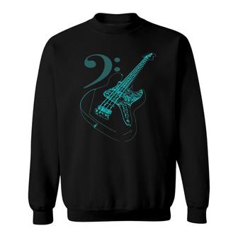 Bass With Clef Neon For Bassists & Bass Player Sweatshirt | Mazezy