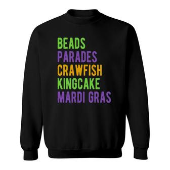 Beads Parades Crawfish Kingcake Mardi Gras Sweatshirt | Mazezy