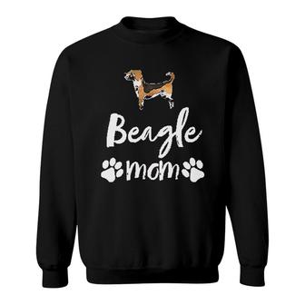 Beagle Mom With Paws Prints Sweatshirt | Mazezy