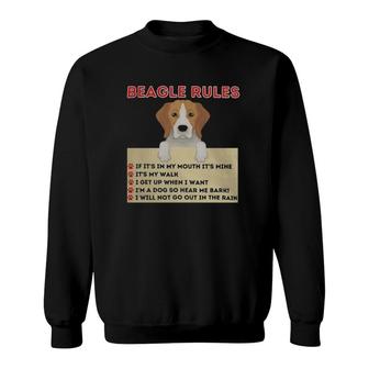 Beagle Rules For Owner Funny Beagle Dog Lover Pet Owner Sweatshirt | Mazezy CA