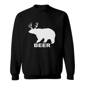 Bear Deer Beer Funny Drinking Beer Sweatshirt | Mazezy