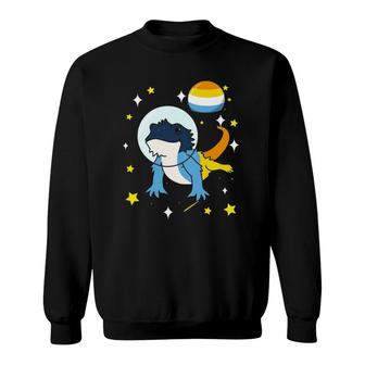 Bearded Dragon In Space Aroace Sweatshirt | Mazezy