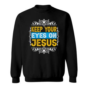 Behalte Deine Augen Auf Jesus Liebe Jesus Christian Christliche Weihnachten Langarm Sweatshirt | Mazezy CA