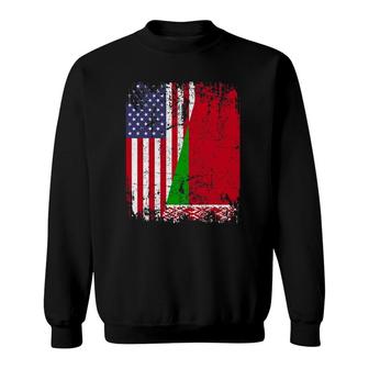 Belarusian Roots Half American Flag Belarus Flag Sweatshirt | Mazezy