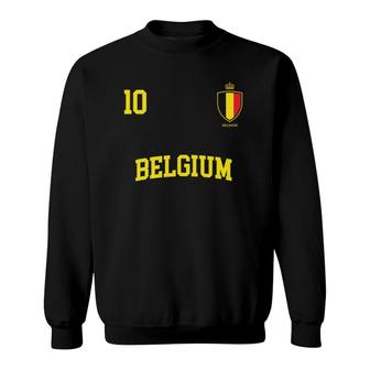 Belgium 10 Belgian Flag Soccer Team Football Sweatshirt | Mazezy