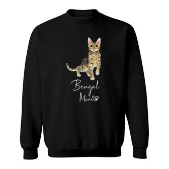 Bengal Mom Cute Cat Mother Kitten Girl Gift Sweatshirt | Mazezy