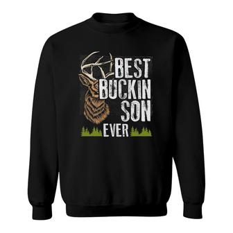 Best Buckin Son Ever Deer Hunting Bucking Father Son Gift Sweatshirt | Mazezy