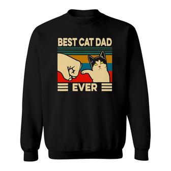Best Cat Dad Ever Vintage Men Bump Fit Fathers Day Gift Sweatshirt | Mazezy