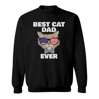 Best Cat Dad Fathers Day Men Daddy Papa Cat With Sunglasses Sweatshirt | Mazezy