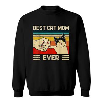 Best Cat Mom Ever Funny Cat Mom Mother Vintage Sweatshirt - Thegiftio UK