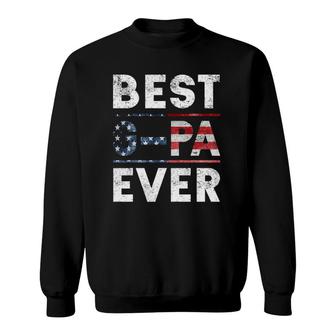 Best G-Pa Ever Vintage American Flag Parents Day Gift Sweatshirt | Mazezy