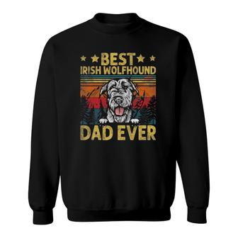 Best Irish Wolfhound Dad Ever Vintage Dog Gift Father's Day Sweatshirt | Mazezy