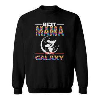Best Mama In The Galaxy Mother And Son Color Puzzle Version Sweatshirt | Mazezy