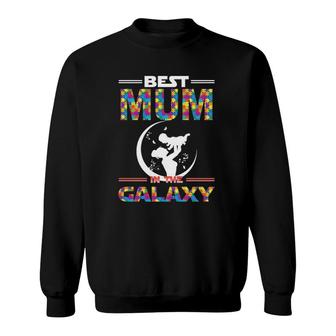Best Mum In The Galaxy Mother And Son Color Puzzle Version Sweatshirt | Mazezy