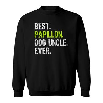 Best Papillon Dog Uncle Ever Raglan Baseball Tee Sweatshirt | Mazezy