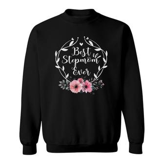 Best Stepmom Ever Mother's Day Gift Flower Grandma Sweatshirt | Mazezy
