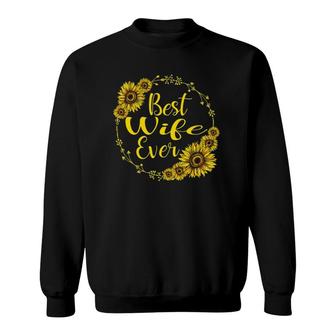 Best Wife Ever Sunflower Mother's Day Gift Sweatshirt | Mazezy