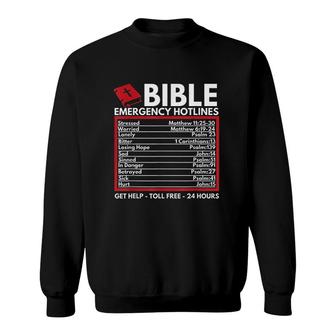 Bible Emergency Numbers Funny Christian Bible Sweatshirt - Thegiftio UK