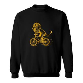 Bicycling Lion Lion Lover Bike Gift Sweatshirt | Mazezy