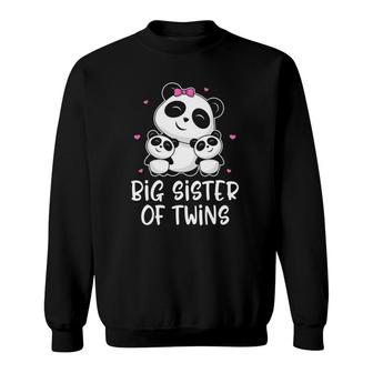 Big Sister Of Twins - Cute Pandas Panda Gift Sweatshirt | Mazezy