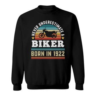 Biker Born 1922 100Th Birthday Motorbike Sweatshirt | Mazezy
