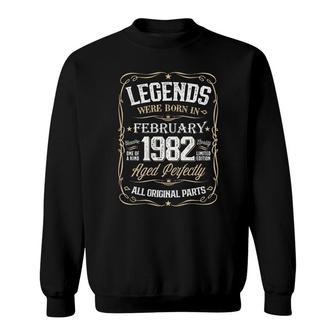 Birthday Awesome Legends Were Born In 1982 February Sweatshirt - Seseable