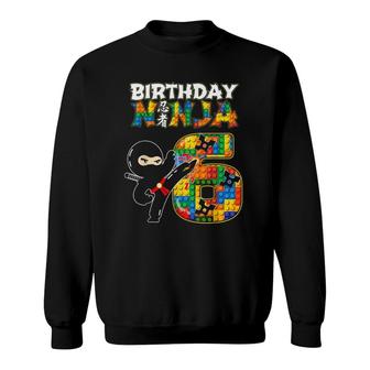 Birthday For Kids 6 Building Blocks Bricks Party Sweatshirt | Mazezy
