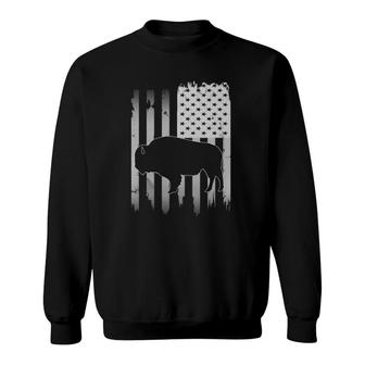 Bison Usa American Flag 4Th Of July Patriotic Buffalo Gift Sweatshirt | Mazezy