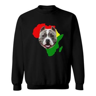 Black History Month African Map American Bully Gift For Pet Lovers Proud Black Sweatshirt | Mazezy UK