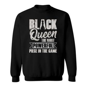 Black Queen African American Women Most Powerful Chess Piece Pullover Sweatshirt | Mazezy