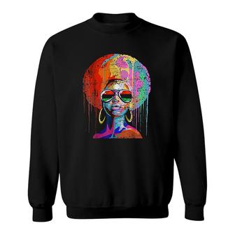 Black Queen Afro Melanin Art Sweatshirt | Mazezy