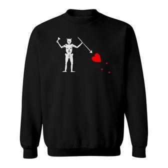 Blackbeard's Jolly Roger Pirate Flag Raglan Baseball Tee Sweatshirt | Mazezy