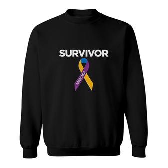Bladder Survivor With Awareness Ribbon Sweatshirt | Mazezy