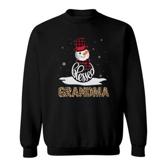 Blessed Grandma Snowman Black Sweatshirt | Mazezy