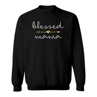 Blessed Mama For Women Mom Christmas Mother's Day Pullover Sweatshirt | Mazezy