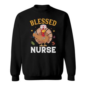 Blessed Nurse Turkey Happy Hallothanksmas Sweatshirt | Mazezy