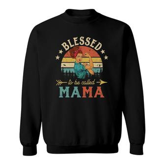Blessed To Be Called Mama Women Vintage Decor Mom Sweatshirt | Mazezy