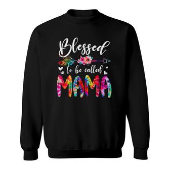 Blessed To Be Called Mom & Mama Floral Tie Dye Mother's Day Sweatshirt | Mazezy