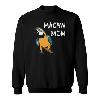 Blue And Yellow Macaw Mom Parrot Mom Bird Lover Cute Parrot Sweatshirt | Mazezy